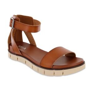 MIA Emilia Brown Ankle Strap Sandals